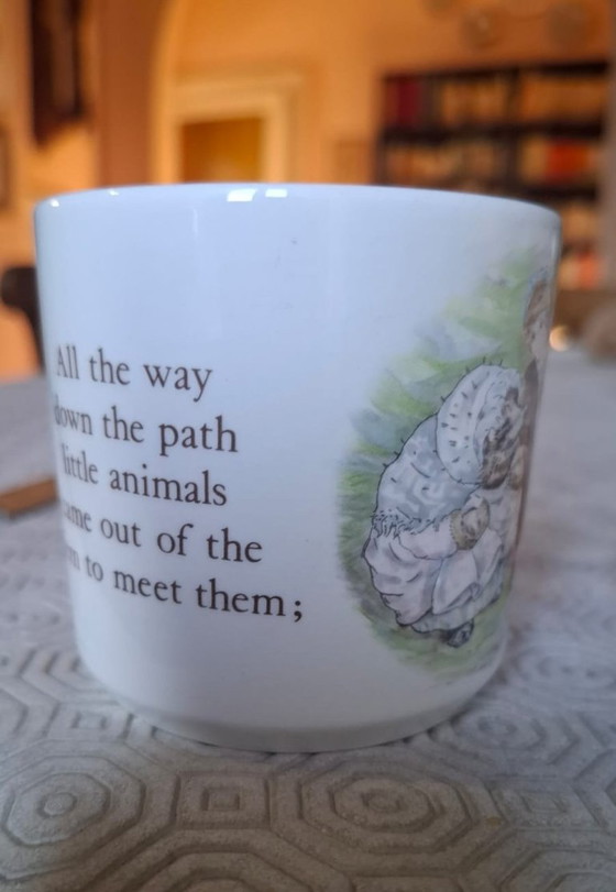 Set Tazza Ciotola Piatto Wedgwood Beatrix Potter Mrs. Tiggy-Winkle Vintage Made In England – Stoviglie (photo 2 of 7)