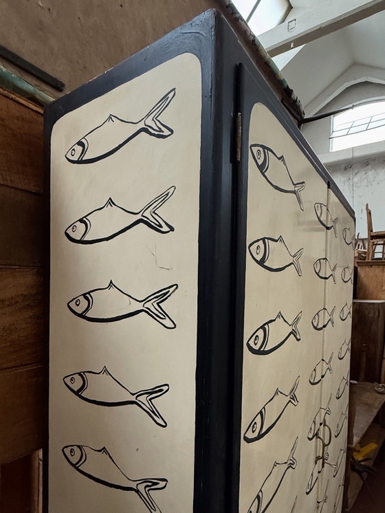 Image 1 of Art deco armadio met pesci