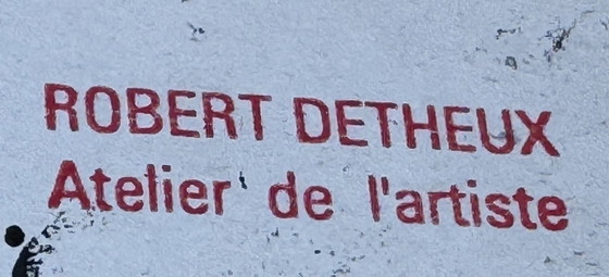 Image 1 of Robert Detheux / Seltene surrealistische Collage / Die Frau mit den zwei Gesichtern