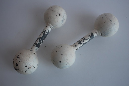 Set of Art deco Double Ball Dumbbells, 1930s.