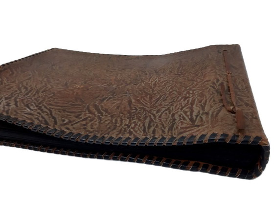 Image 1 of Album fotografico vintage di grandi dimensioni con copertina in pelle, mai usato