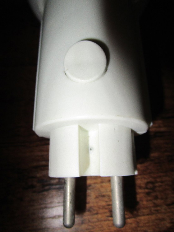 Image 1 of Lampe à douille rétro en métal blanc, massive.