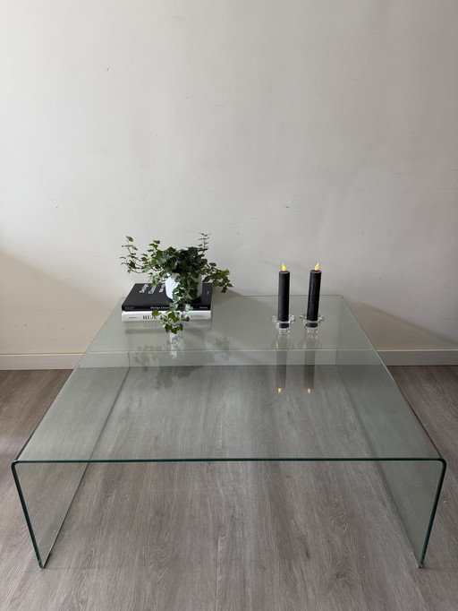 Waterfall table glass coffee table