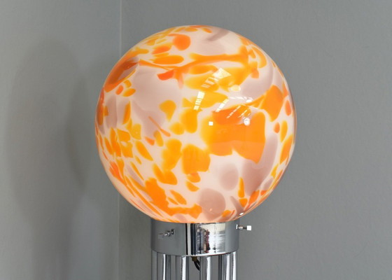 Image 1 of Goffredo Reggiani Lámpara de pie en cristal de Murano, mármol y cromo - Italia, 1970s