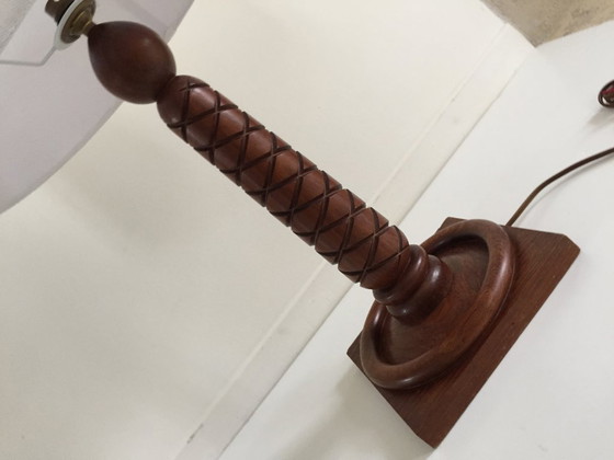 Image 1 of LAMPE Art Déco PALISSANDRE Sculpté