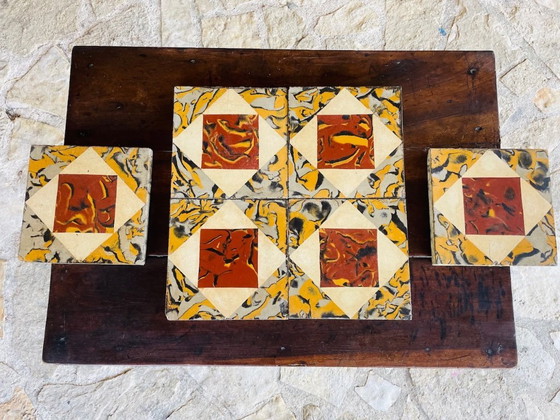 Image 1 of Set di 6 piastrelle francesi d'epoca, anni '30-'40 circa