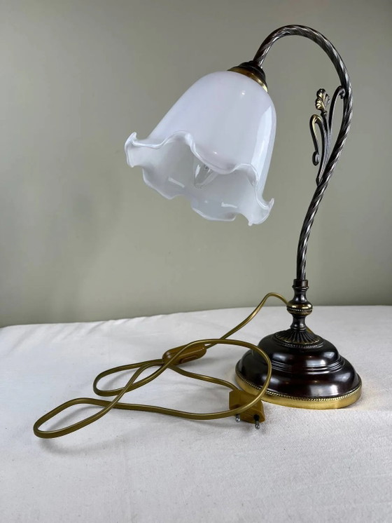 Lampada a tulipano antica – Lampade da tavolo, Metal, Art Deco (photo 8 of 9)