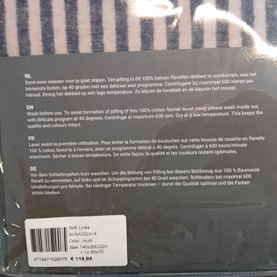 Image 1 of Dekbedovertrek Soft Lines flannel 140 x 220 cm 