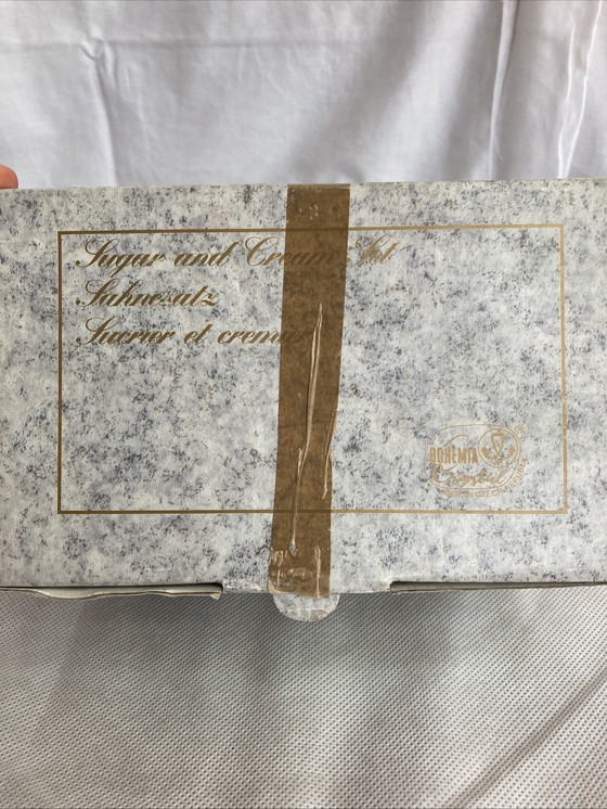 Image 1 of Crystal sugar tray and milk jug set