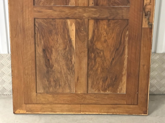 Large antique curved oak mirror, beveled glass, 138 × 83 cm, Wood, Brown (photo 13 of 15)