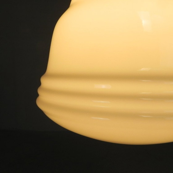 Image 1 of Art Deco hanglamp met opaline kap, Val St Lambert, jaren 30
