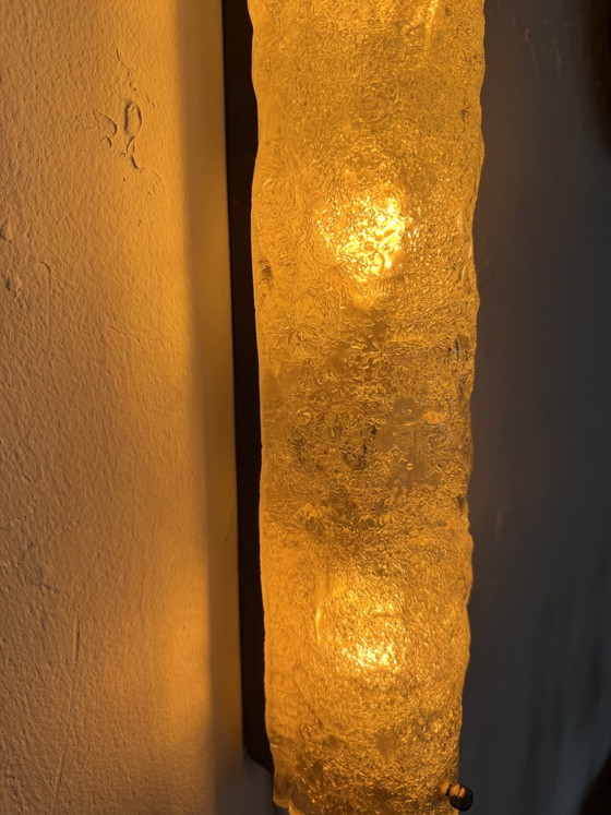 Lampada da parete vintage in vetro effetto ghiaccio, Hillebrand '70 – Applique, Glass, Metal (photo 14 of 15)