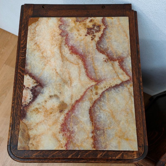 Image 1 of Set di comodini antichi vintage con piano in marmo