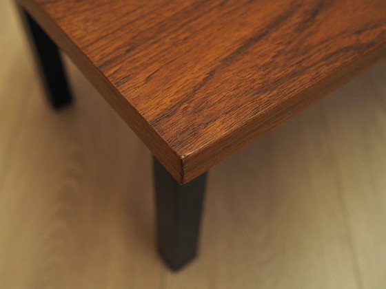 Danish Teak Veneer Coffee Table on Metal Legs, 1960s – Wood (photo 9 of 9)