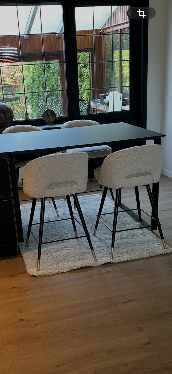 Image 1 of 4x Eichholtz Cliff Bouclé tabourets de comptoir