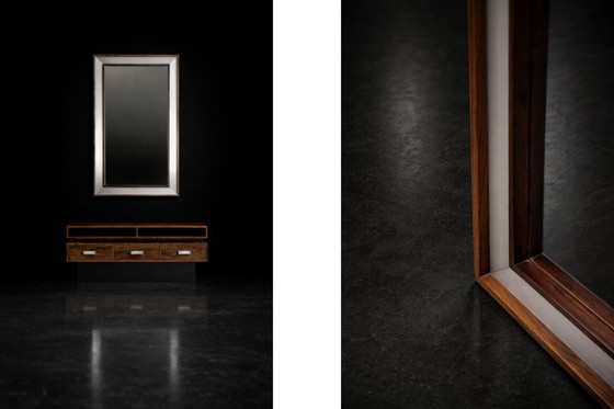 Image 1 of Vintage Mid-Century Scandinavian Modern Ambassador Console with Mirror from Fröseke Nybrofabriken Ab, 1970s, Set of 2