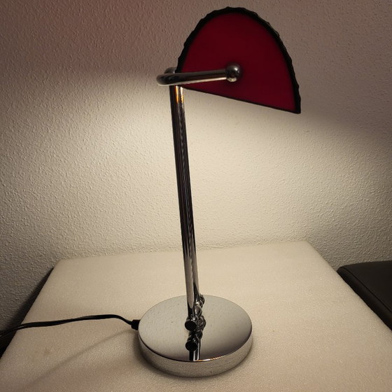 Tyffany and Chrome Table Lamp – Glass (photo 5 of 16)