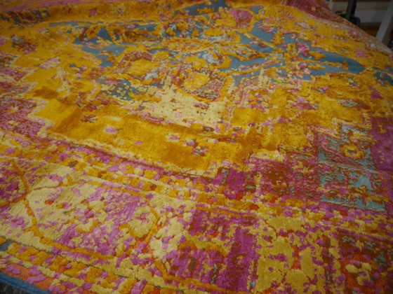 Image 1 of Zijden vloerkleed - Modern design vloerkleed Heriz zijde 300 x 250