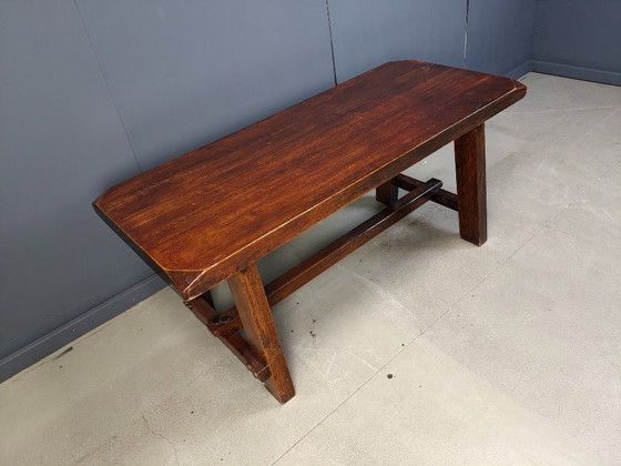 Image 1 of Esstisch aus Massivholz im Brutalismus, 1960er Jahre