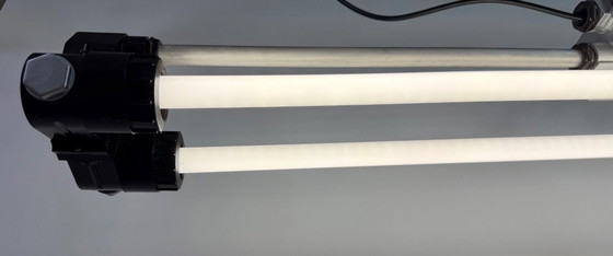 Image 1 of Industriële zilverkleurige buislamp van Elektrosvit, jaren 70.