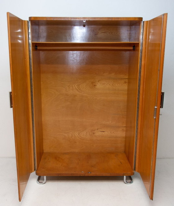 Image 1 of Bauhaus Wardrobe with Chrome Details, Bohemia, 1930s