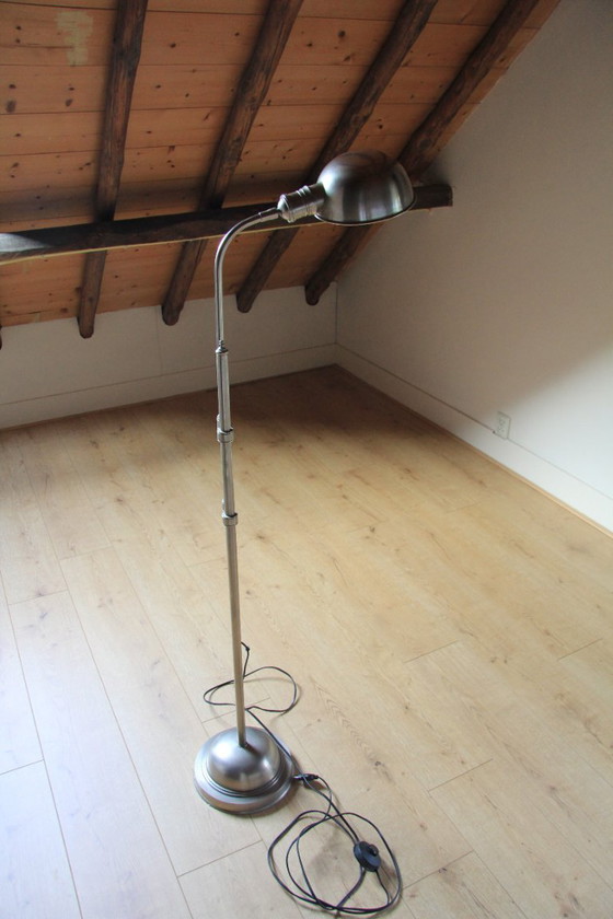 Image 1 of standing adjustable chrome lamp in bauhaus style fa Flamant
