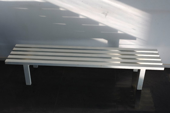 Image 1 of Panca vintage, design olandese, metallo, bianco, anni '70