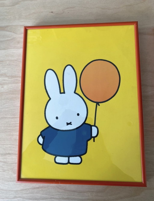 Due cornici arancioni con stampa offset, disegni di Miffy del 1996