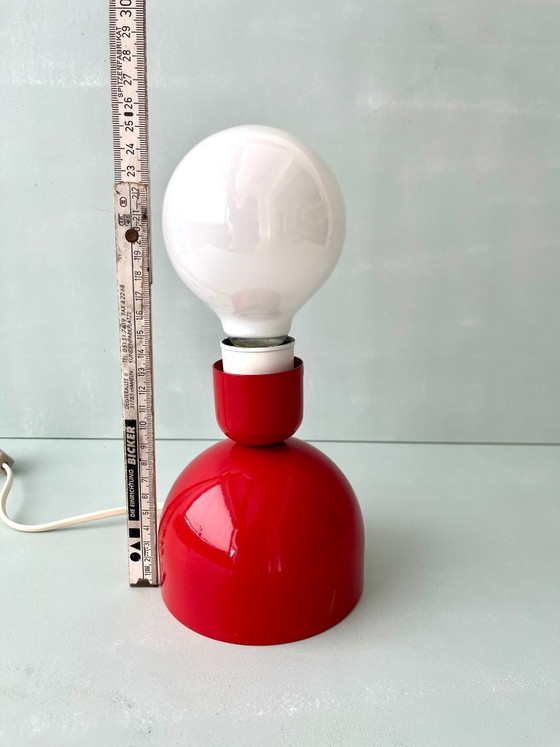 Image 1 of Norlys Lamp, postmodern, Denmark, vintage, 70s, 80s, red, Danish design light