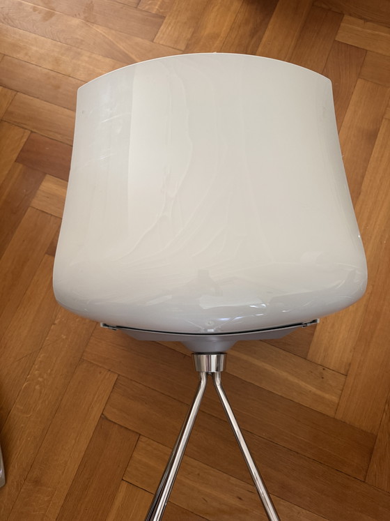 Arper 3 X Bar Stool Catifa 46 (Model 0488) Bicolor: White Matt/Outer Light Grey – Barstools, Plastic, Chrome (photo 4 of 8)