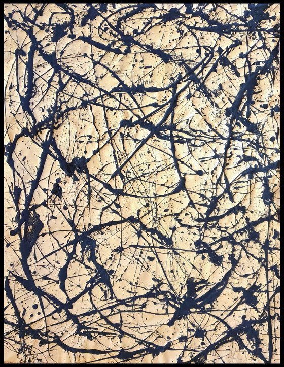 Black Golden Branches – Gemälde & Zeichnungen, Leinwand, Abstract (photo 12 of 17)