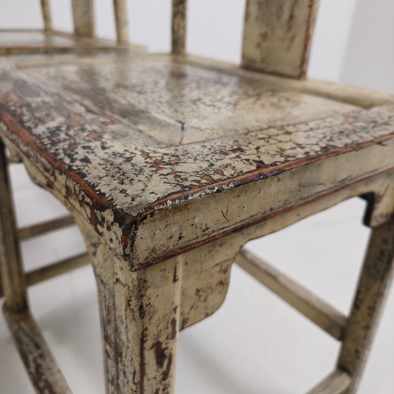 Image 1 of Set di quattro sedie cinesi con schienale a giogo del XIX secolo, circa 1890