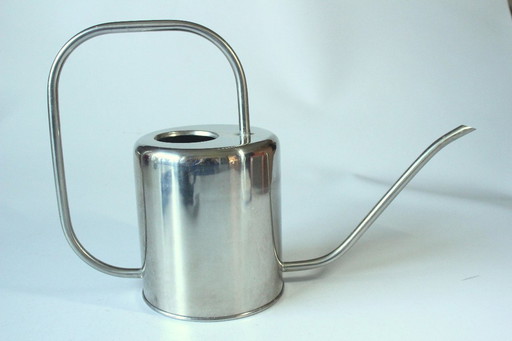Tall stainless steel vintage watering can