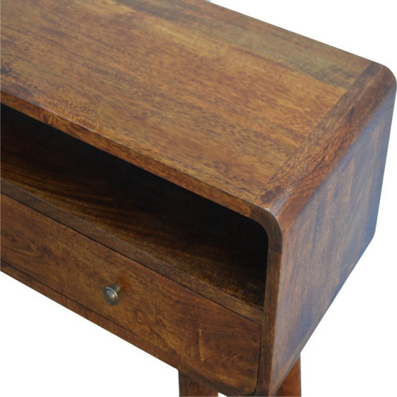 Image 1 of Console table in solid mango wood with a chestnut wood look