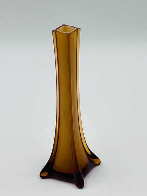 Jarrón de cristal de Murano en bronce ámbar, década de 1970