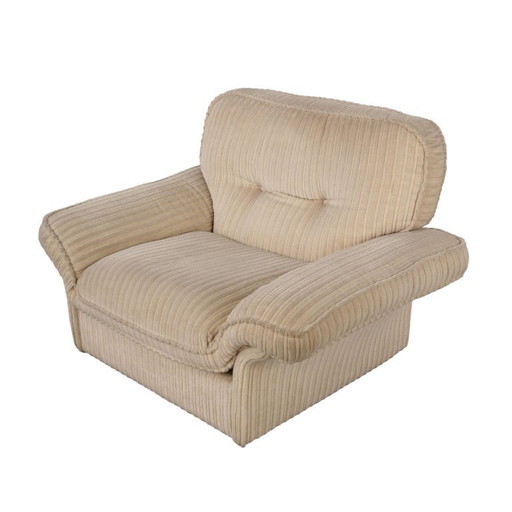 Fauteuil Soffio couleur crème, design italien, années 1970, fabriqué par Doimo