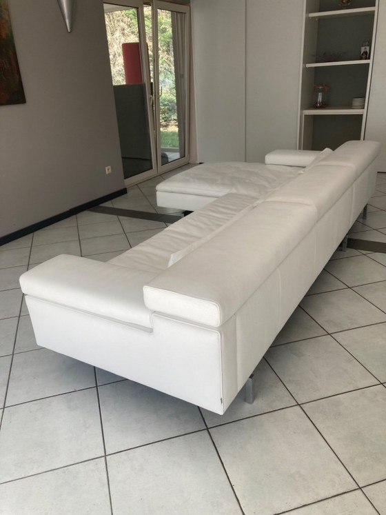 Bellissima poltrona Jori Shiva con chaise longue in pelle Lipano bianca. – Divani, Leather, Metal (photo 2 of 10)