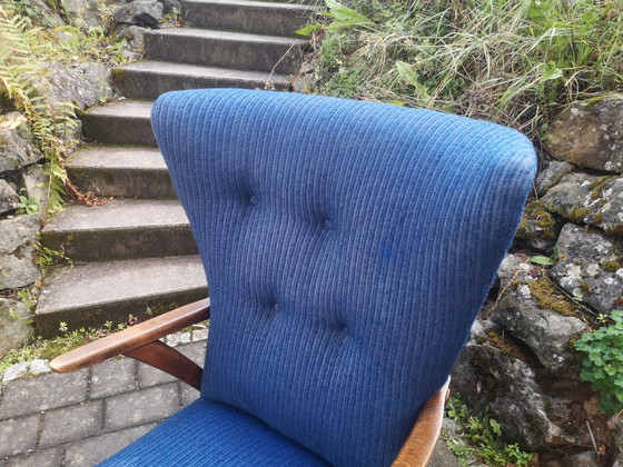 Poltrona vintage "Churchill De Luxe" – Scandinavo/Mid-Century – Poltrone, Wood, Textile (photo 6 of 8)