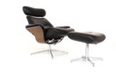 Almost as New! Hjellegjerde / Fjörds Scandinavian Functional Lounge Chair / Relax Sessel with Leather, Chrome and Oak