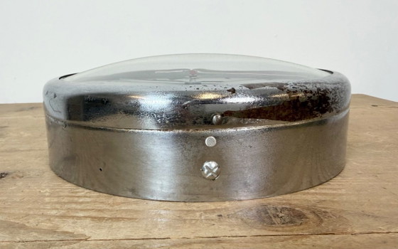 Vintage Wandklok van PAL, jaren 50 – Klokken, Glas, IJzer (photo 9 of 18)