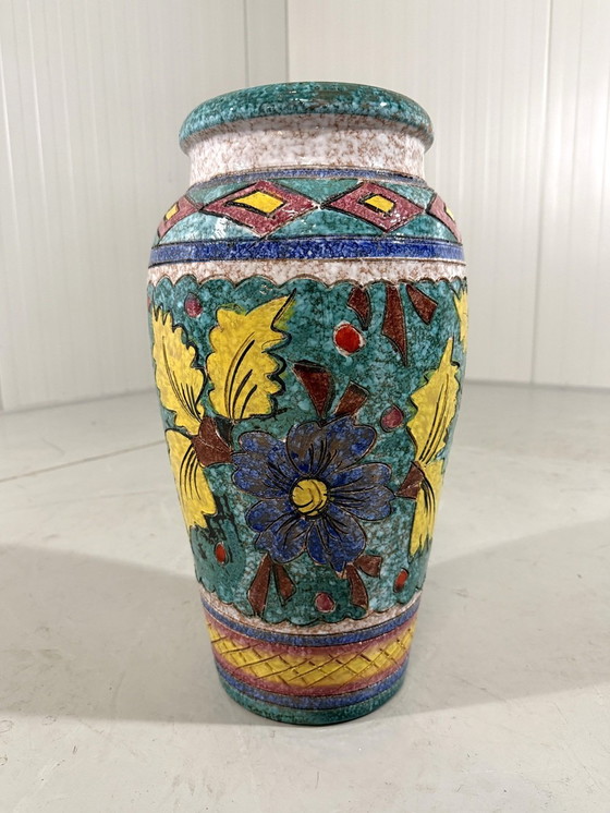 Image 1 of Italienische Bodenvase aus Steingut, große Blumenvase 1960er Jahre