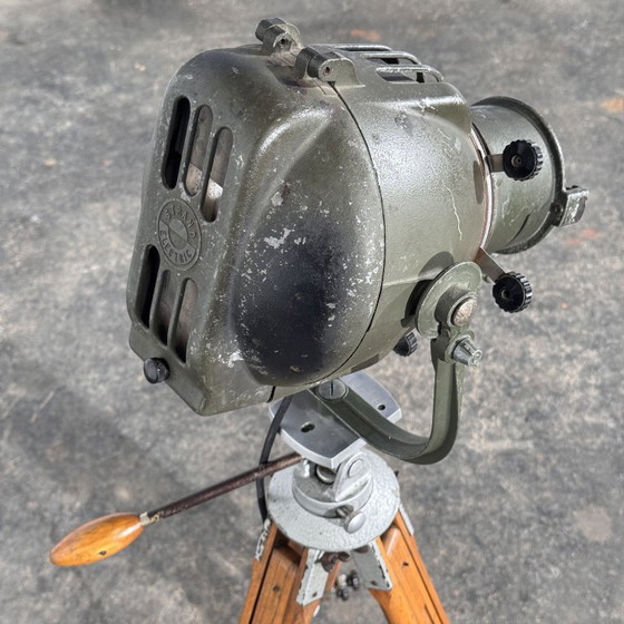 Strand Electric Theatre Spotlight on Adjustable Wooden Tripod, Mid-20th Century, Floor lights, Aluminium (photo 5 of 14)