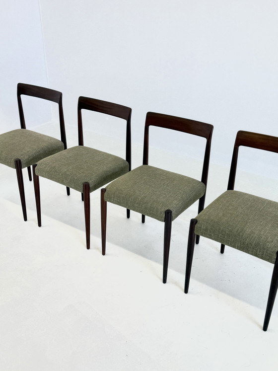 Image 1 of Juego de 4 sillas de comedor Lübke con madera de palisandro.