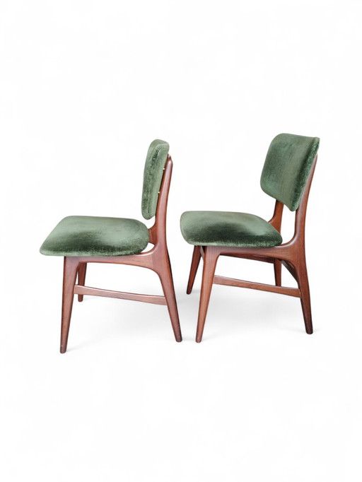 Ensemble de 2 chaises de salle à manger vintage en teck, design scandinave