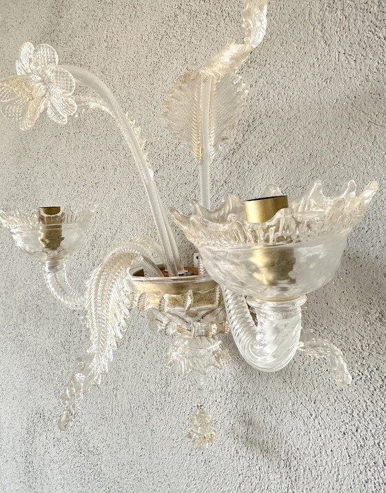 Applique murale Vintage Murano, Appliques murales, Laiton, Doré (photo 11 sur 12)