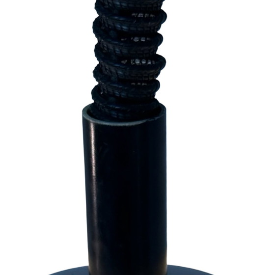 Image 1 of Vintage - Bruin/rookkleurig acryl - Hangende hanger inclusief oprolkoord - Nederlands design, space age - Groot