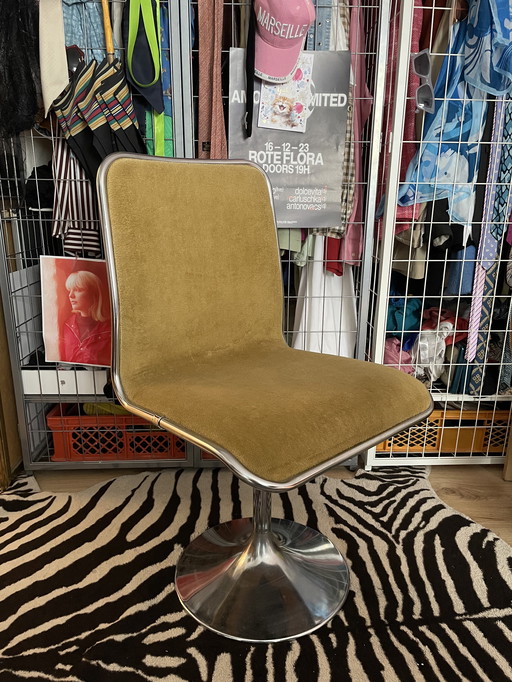 2x poltrona girevole Tacke Tulip cromata stile space age set vintage di metà secolo