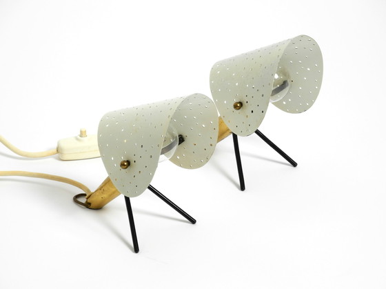 Image 1 of Coppia di splendide lampade da tavolo e da parete in ottone e metallo, in stile Mid-Century Modern, di Ernest Igl per Hillebrand