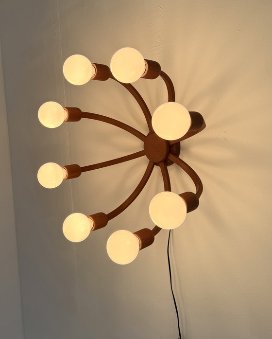 Image 1 of Lampada da parete/soffitto in teak vintage, Domus anni '70