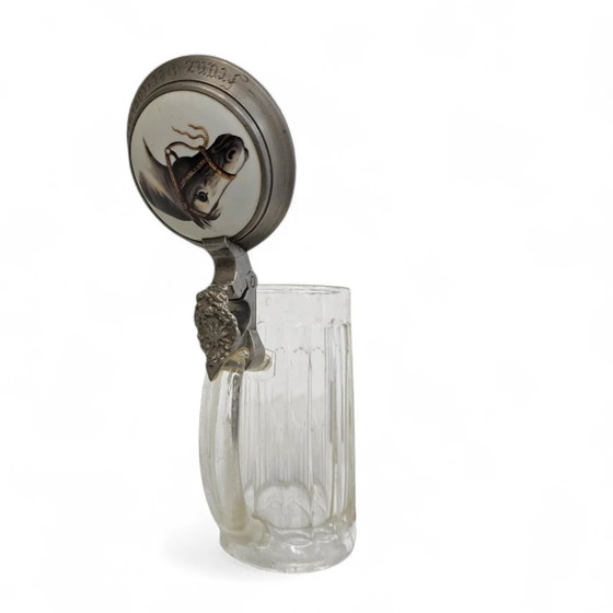 Boccale da birra tedesco con coperchio in porcellana, vetro, peltro – Stoviglie, Porcelain, Glass (photo 8 of 13)